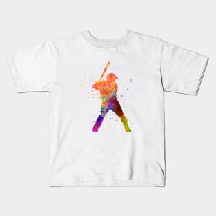 Baseball player in watercolor Kids T-Shirt